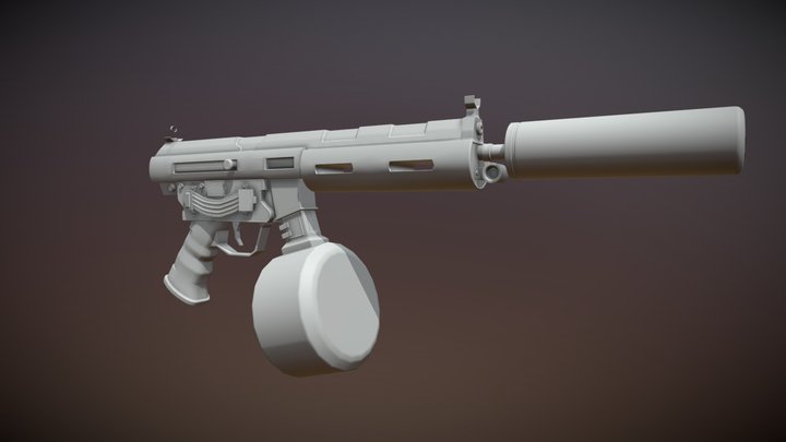 Sci-Fi SMG Concept 3D Model