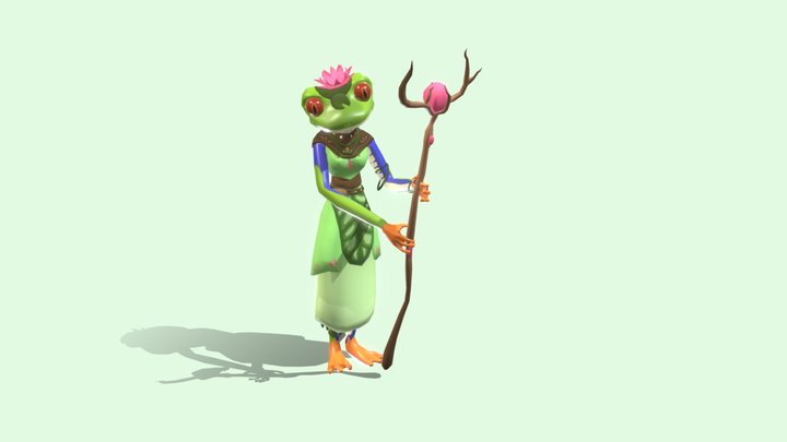 m'Ud the frog Druid 3D Model