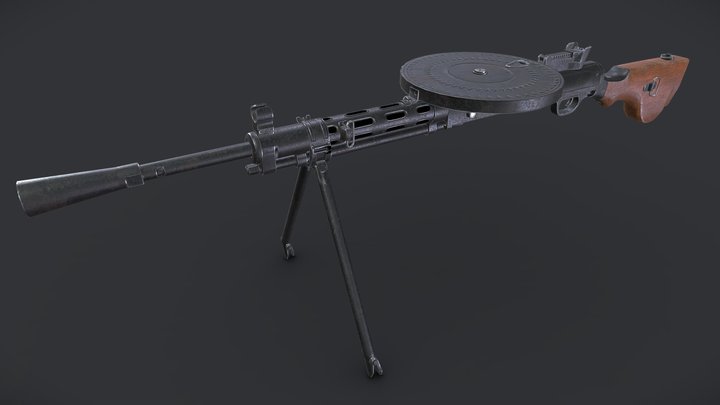 Degtyaryov Machine Gun DP-27 3D Model