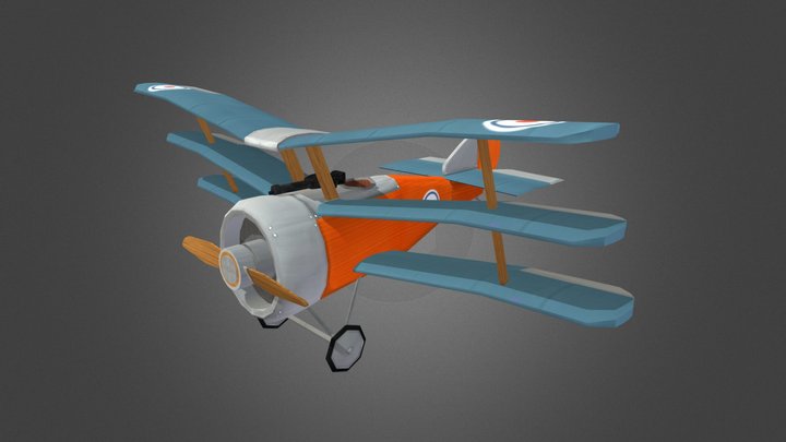 Stylized WW1 Plane - Sopwith Triplane 3D Model