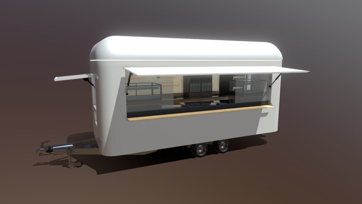 Food trailer Large category (4.5m x 2.25m) 3D Model