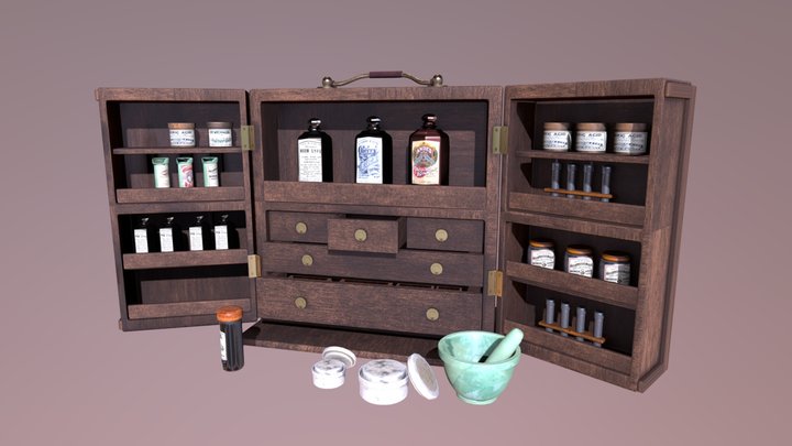 Victorian Apothecary Cabinet 3D Model