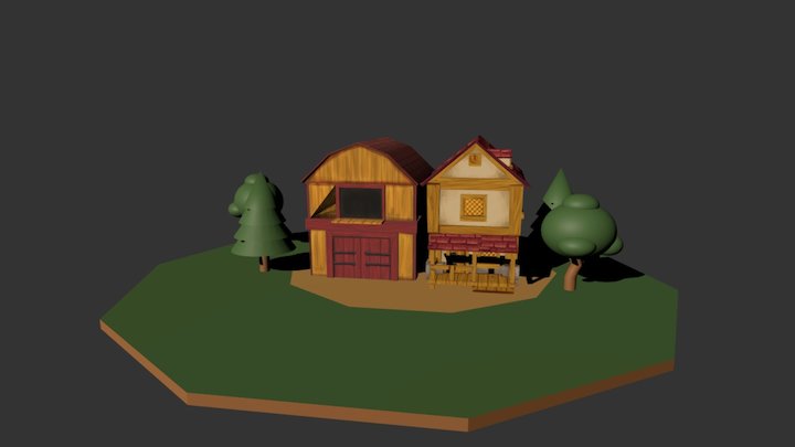 Character house and workshop 3D Model