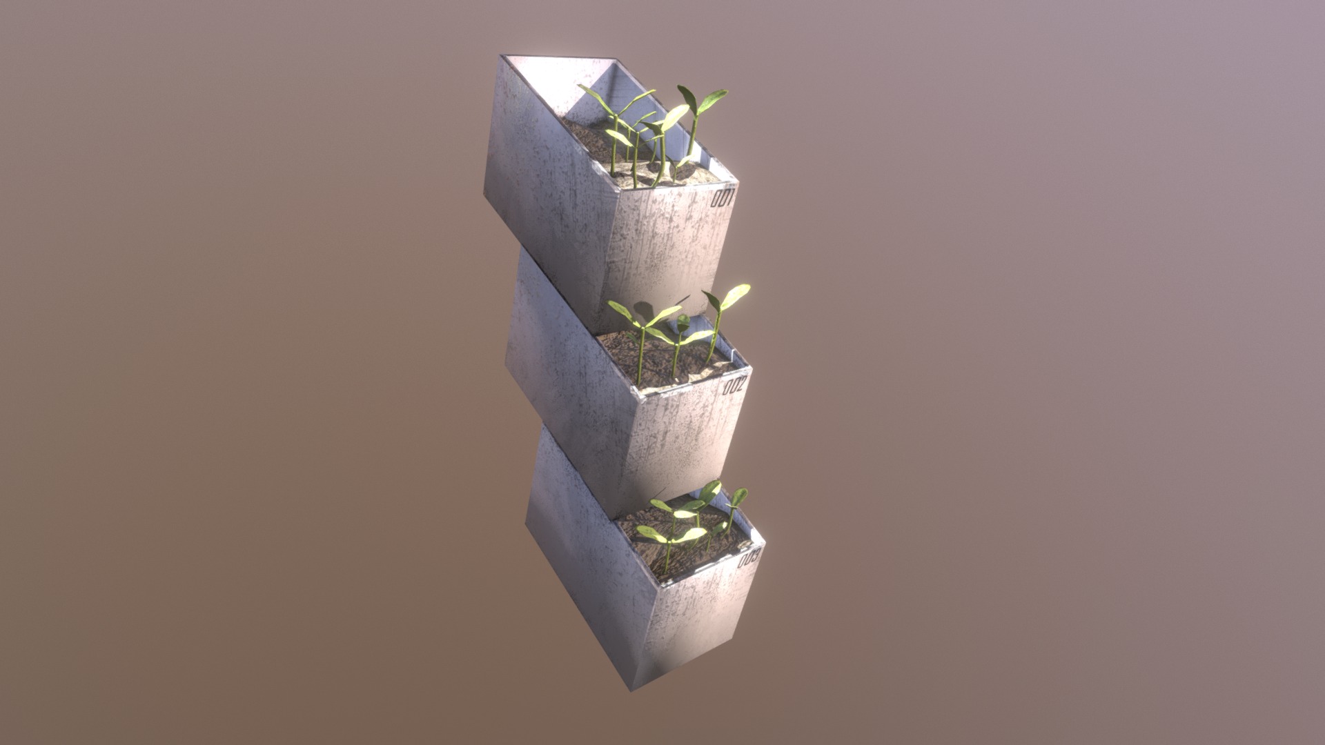 3D model Vertical Farm Component - This is a 3D model of the Vertical Farm Component. The 3D model is about a planter with plants in it.