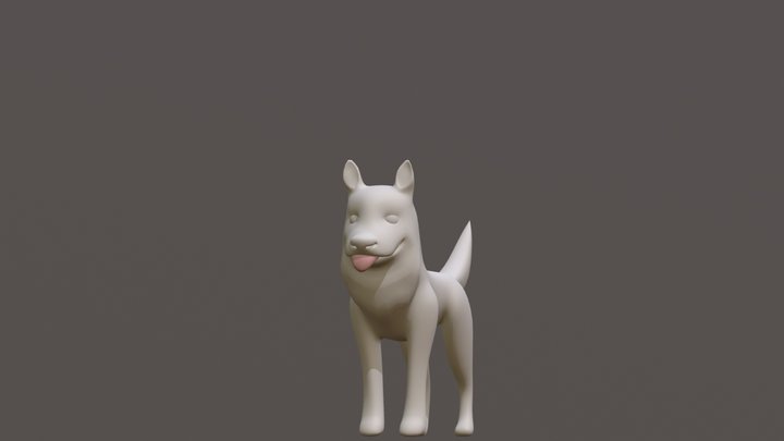 Husky Low Poly 3D Model