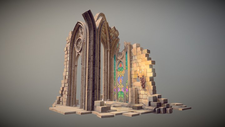 Gothic tracery ruins 3D Model
