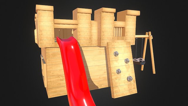 Castillo madera 3D Model