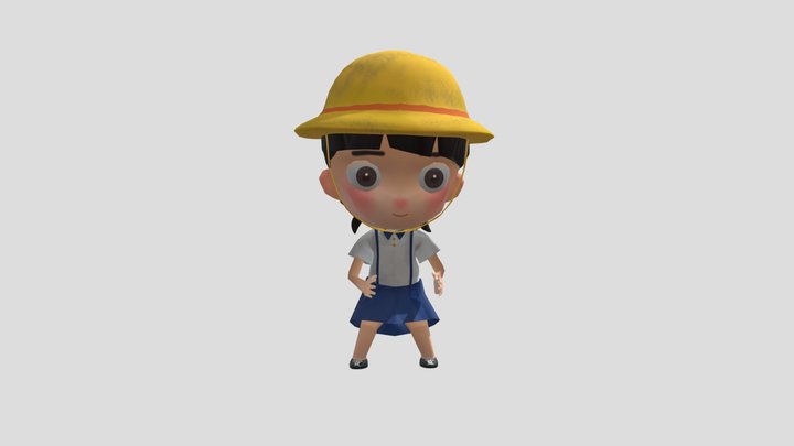 Little girl_ldeal ball 3D Model