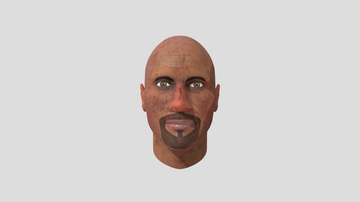 Human Male Bust(with Beard and SSS) 3D Model