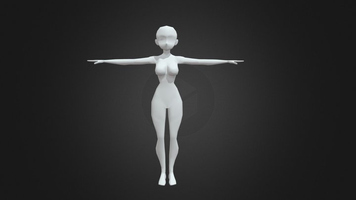 Female, Anime character, base body. 3D Model