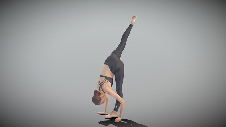 Beautiful woman practising gymnastics 152 3D Model