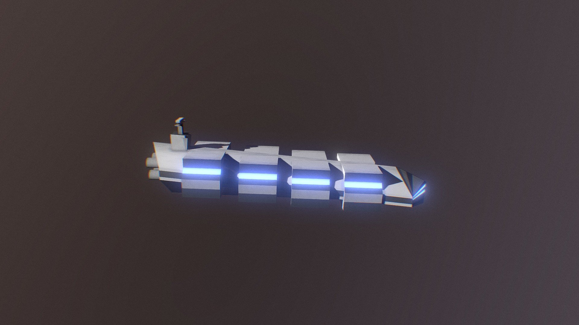 Low Poly Sci Fi Cargo Frigate