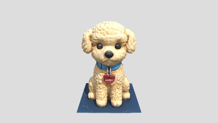 Puppy Figurine with Collar 3D Model