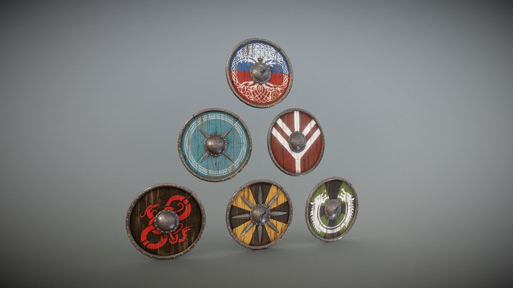 Medieval Viking Shields Pack 3D Model