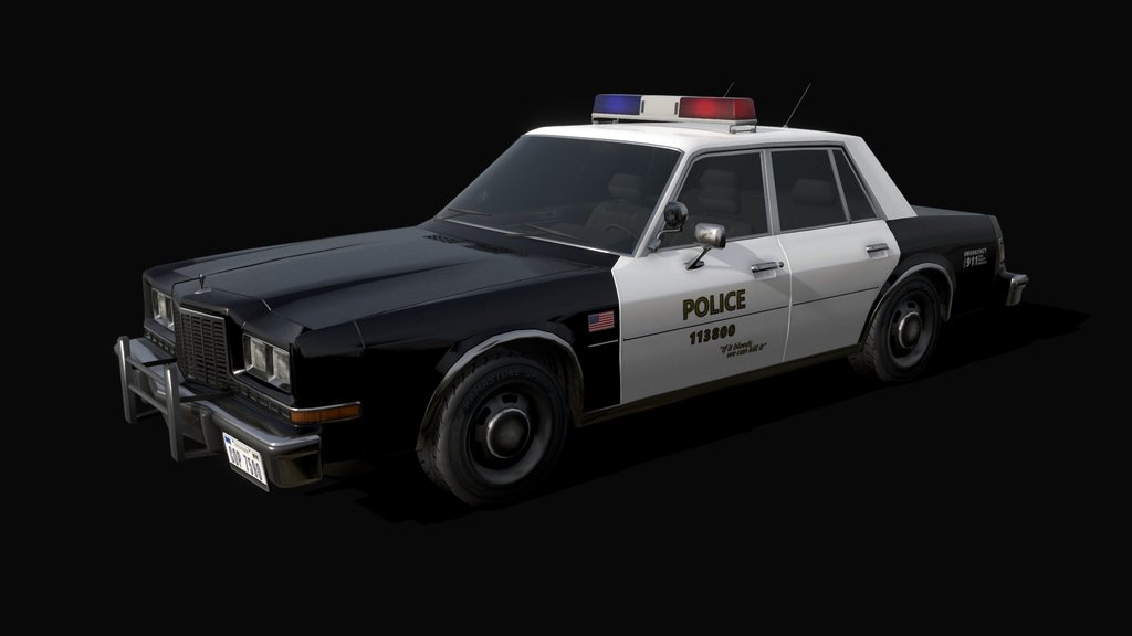 Negotiator '80 Cop Cruiser - Low poly model