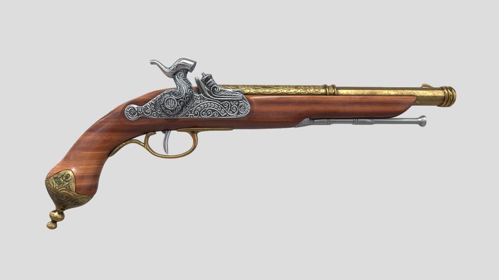 Brescia Italia 1825 (percussion pistol) H-P 3D Model
