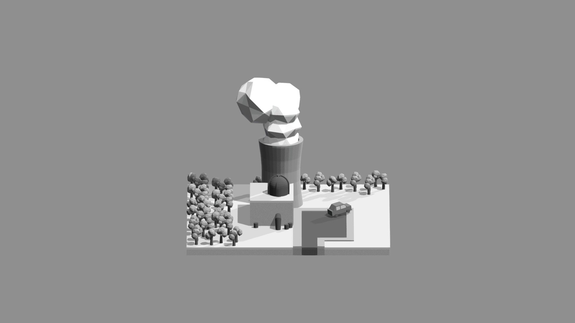 Low-Poly Nuclear Reactor (NuclearWarGames Art)
