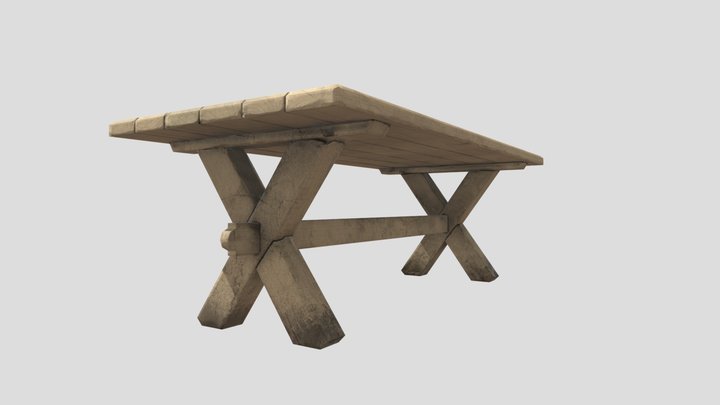 Wooden Table 3D Model