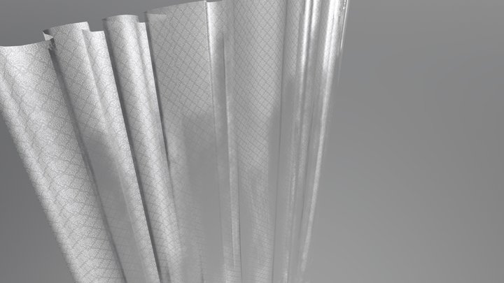Damaged Big Curtain 3D Model