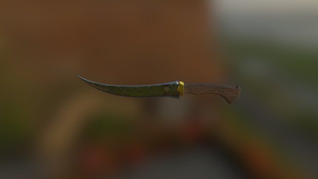 Curved Blade Texture Game Asset 3D Model