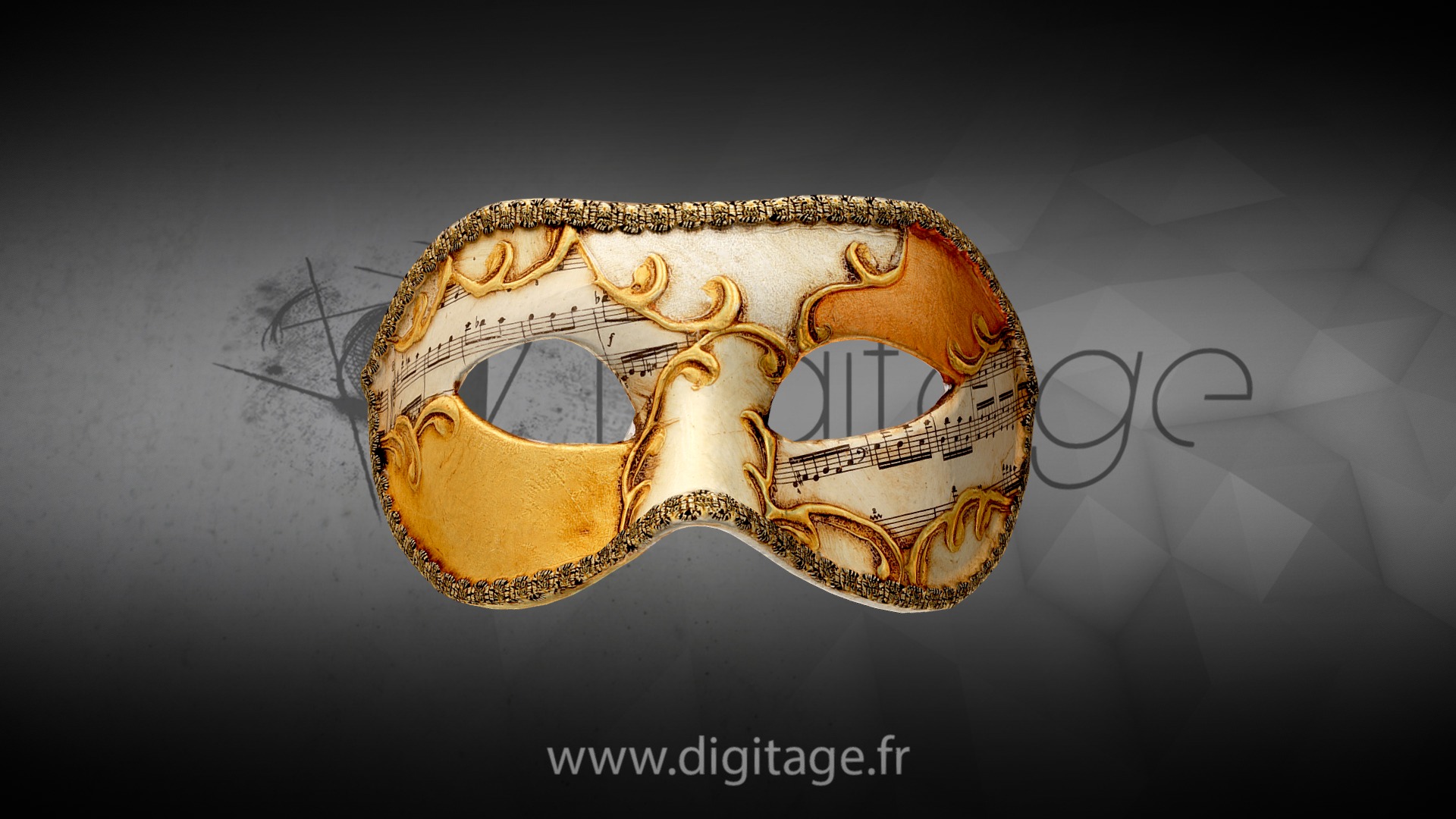3D model Venitian Mask - This is a 3D model of the Venitian Mask. The 3D model is about a logo with a person's face on it.