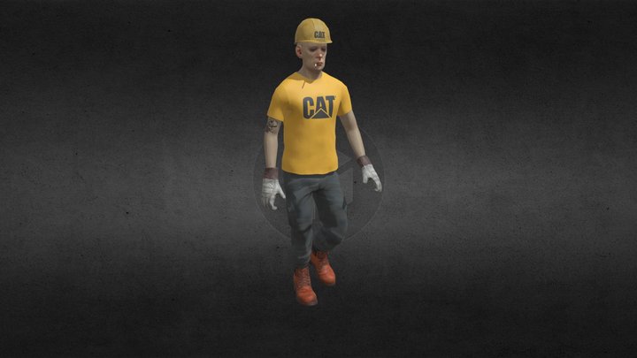 Construction worker walking 3D Model