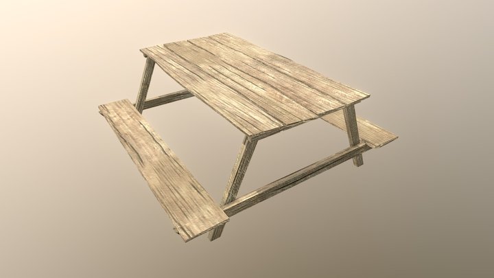 Table with bench – Modelo 3D gratuito STL