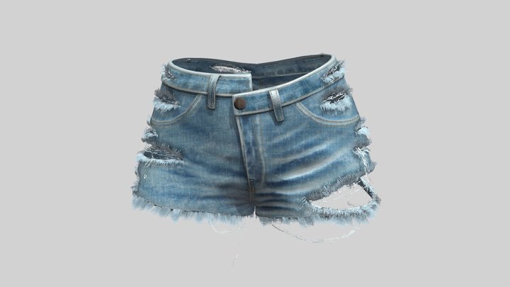 Thorn Jeans Denim Shorts 3D Model