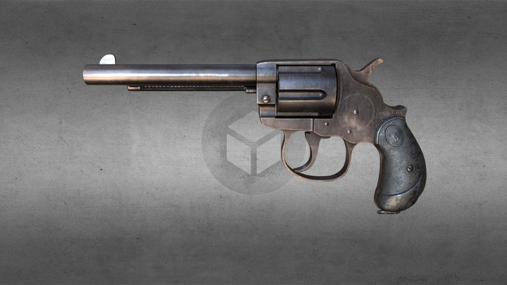 Worn Revolver 3D Model