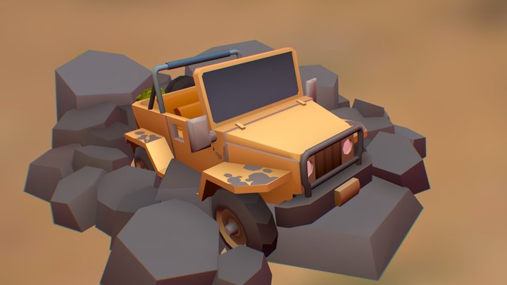 Jeep Wrangler Vertex Color 3D Model
