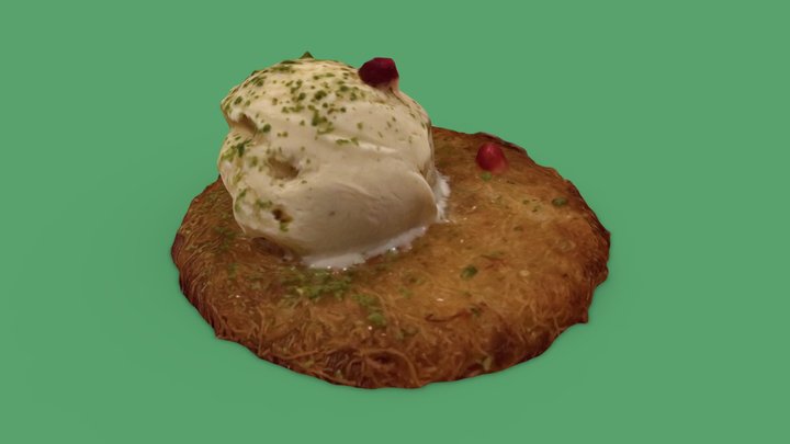 Knafeh and ice cream 3D Model