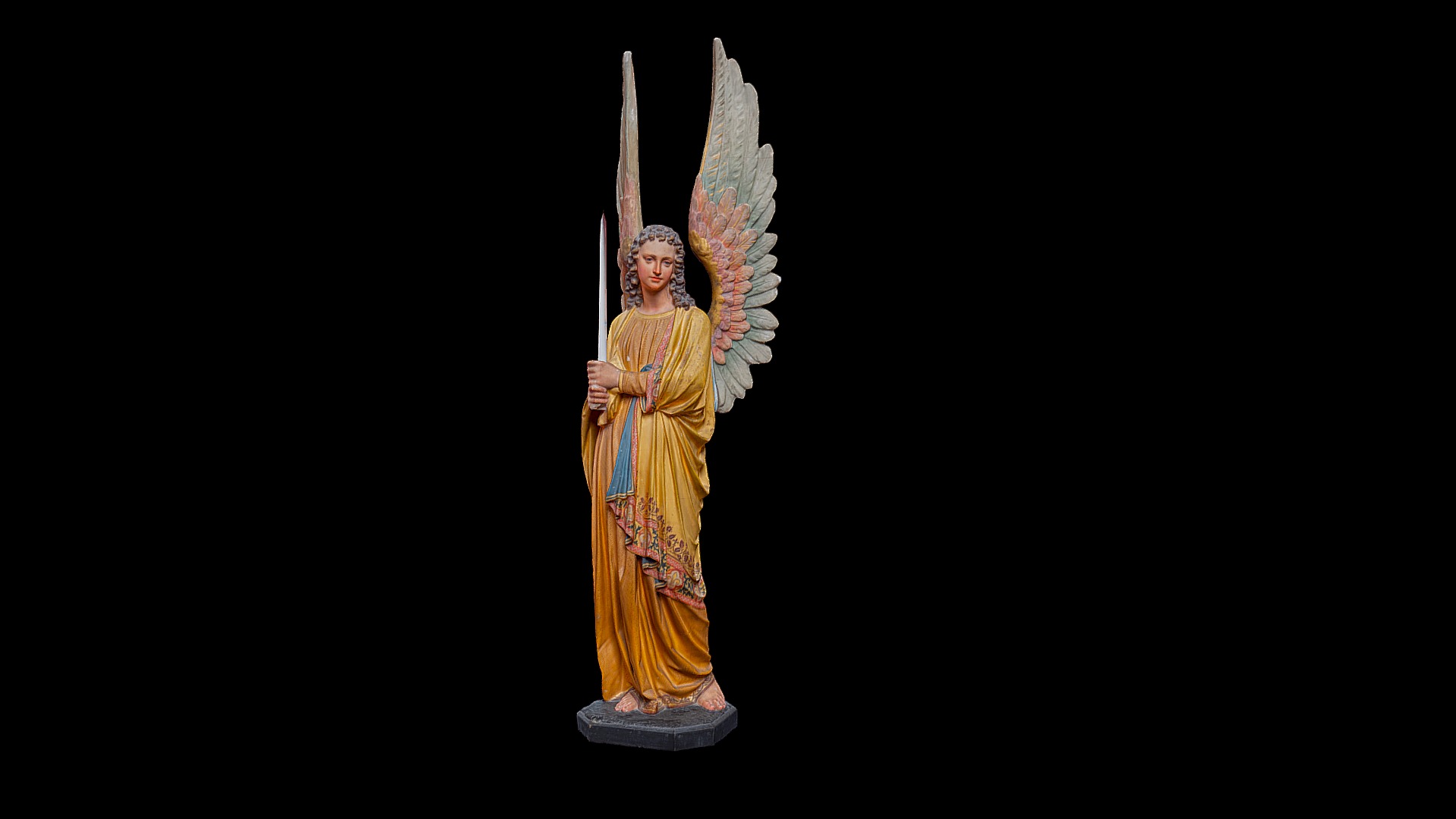 3D model Angel (statue) - This is a 3D model of the Angel (statue). The 3D model is about a statue of a person holding a staff.