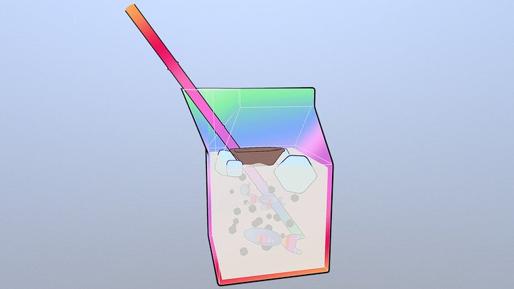 Rainbow Milk (Cartoon) 3D Model