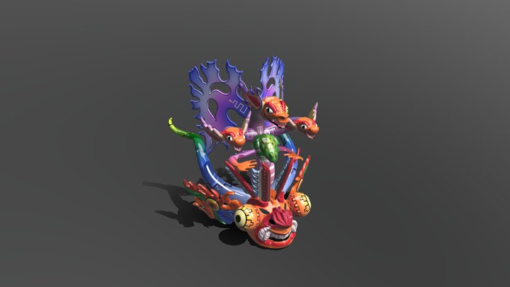 careta diablada coloreada 3D Model