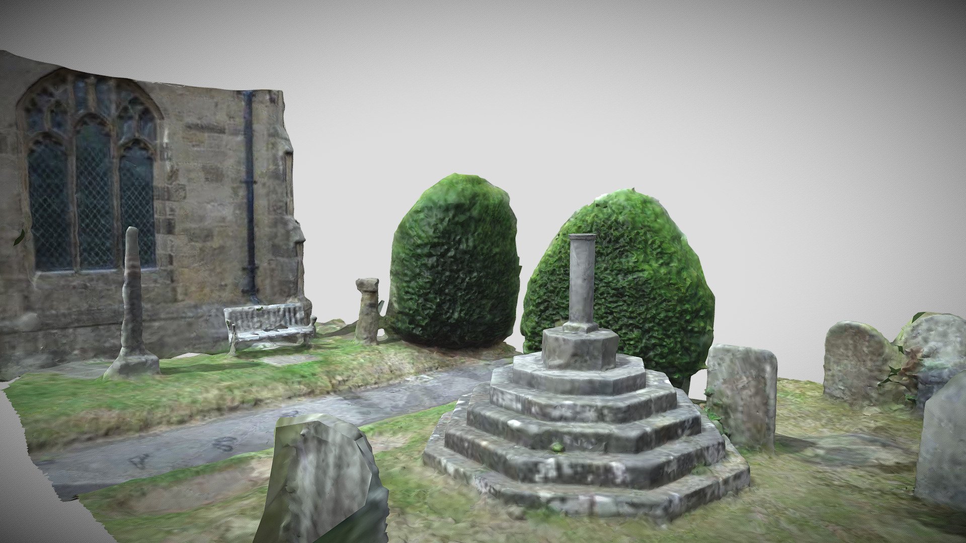 Churchyard, St Peter's church, Hope, Debyshire - 3D model by obscure ed ...