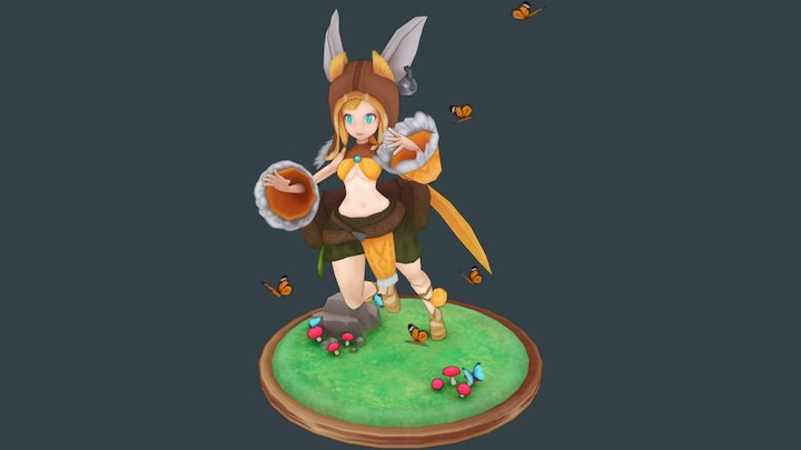 Girl Rabbit 3D Model