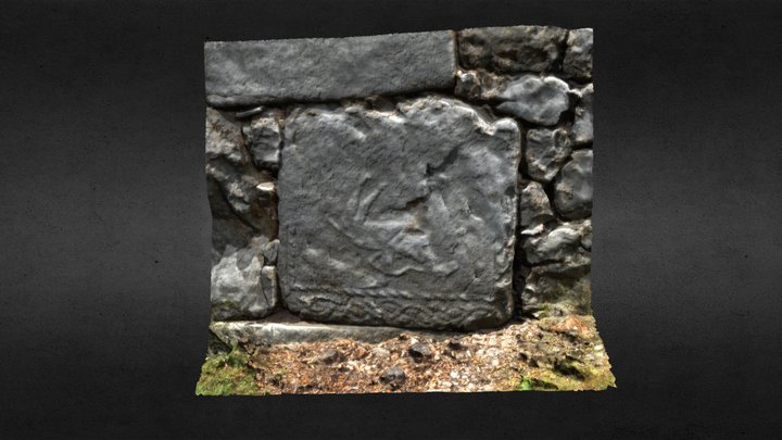 Medieval tombstone in wall - St. Lazar, Ljubinje 3D Model