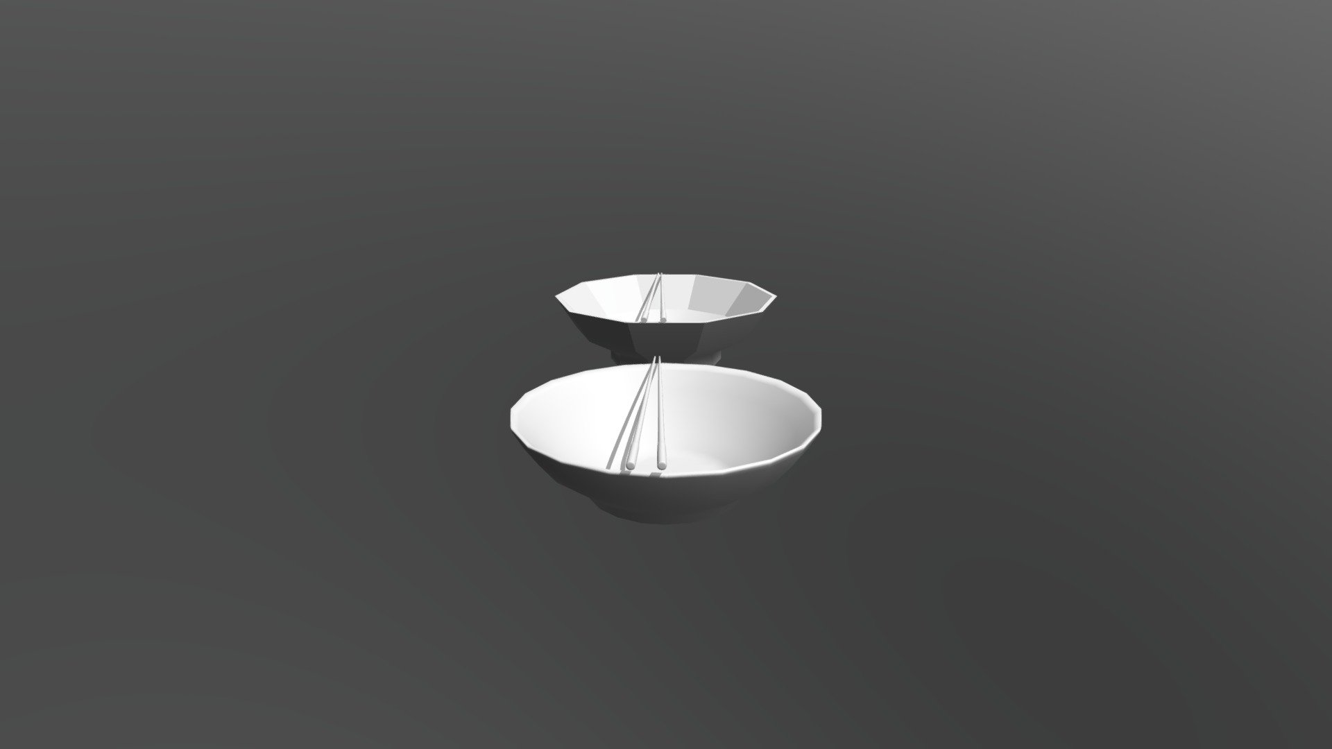 Untextured Noodle Bowl Low Poly And High Poly