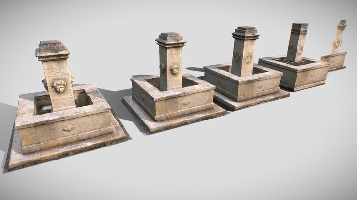 Fountain - Photogrammetry & LODs 3D Model
