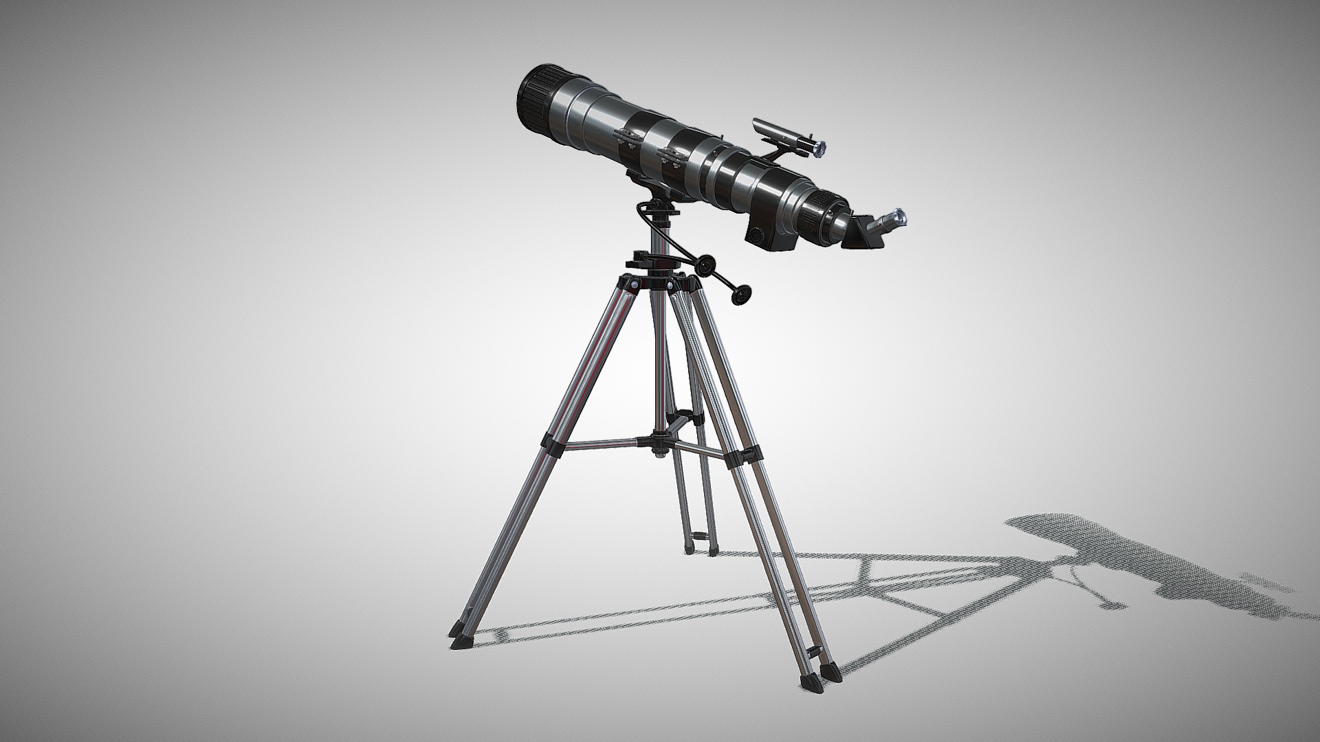 3D model Detailed HQ Telescope and Tripod - This is a 3D model of the Detailed HQ Telescope and Tripod. The 3D model is about a machine on the white cover.