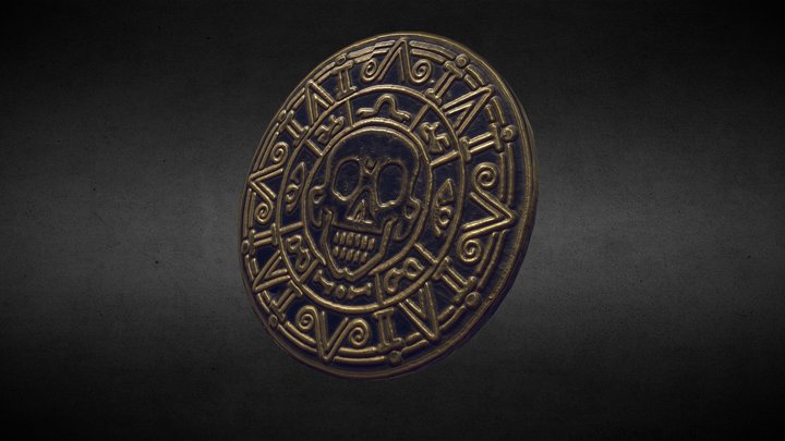 Pirates Of The Caraïben Aztec Gold Coin 3D Model