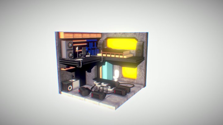 Futuristic Bedroom 3D Model