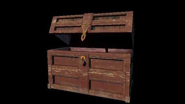 Wood Aged Chest 3D Model