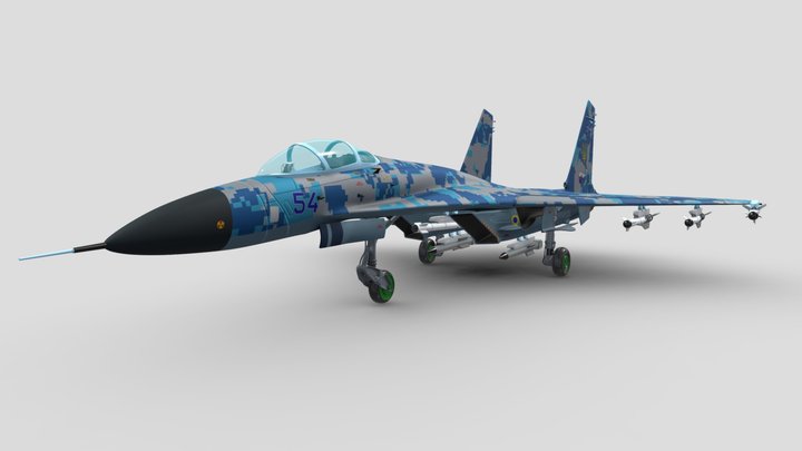 Sukhoi SU-27 Flanker 3D Model by NETRUNNER_pl