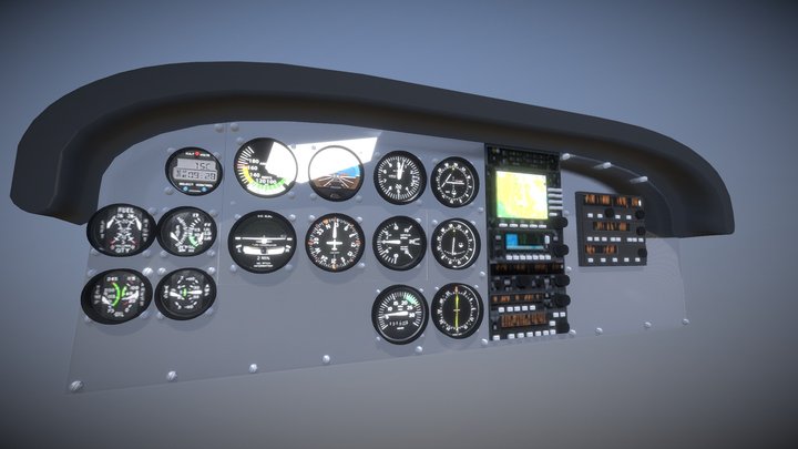 cessna skyhawk Cockpit 3D Model