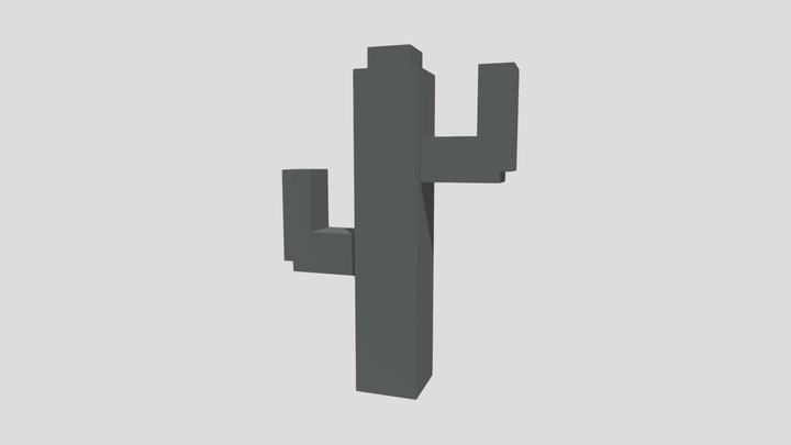 Chrome Dinosaur Game Cactus 3D Model
