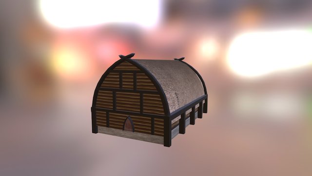 Norse House Textured 3D Model