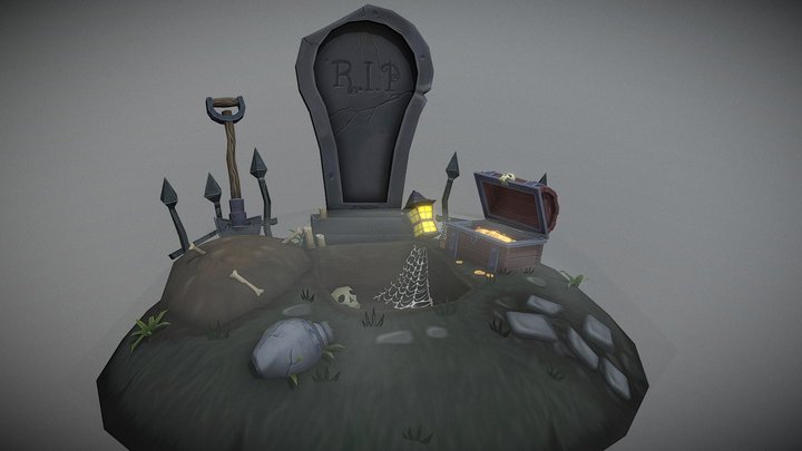 Graveyard Diorama 3D Model