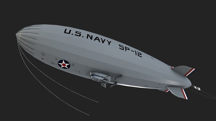 Airship Blimp US Navy 1 Livery 3D Model