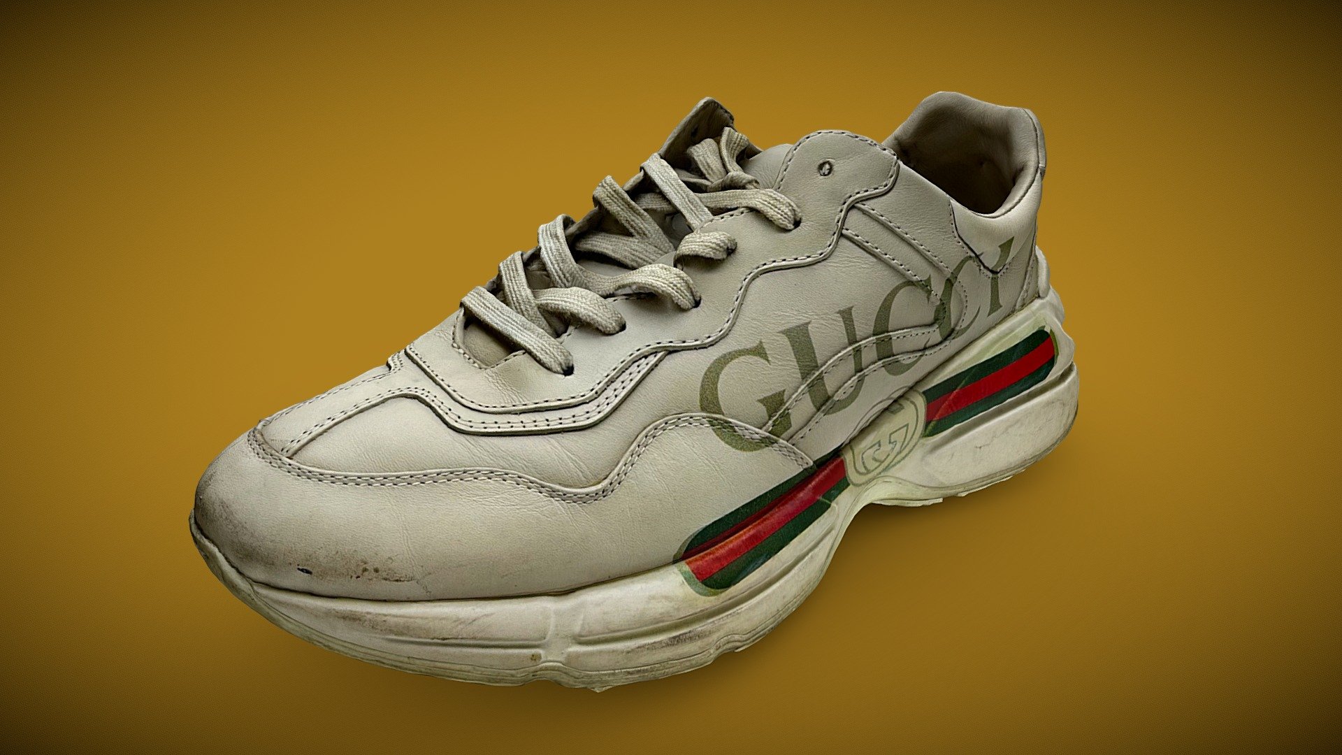 (W) Gucci Rhyton Leather Sneakers Logo - Buy Royalty Free 3D model by ...